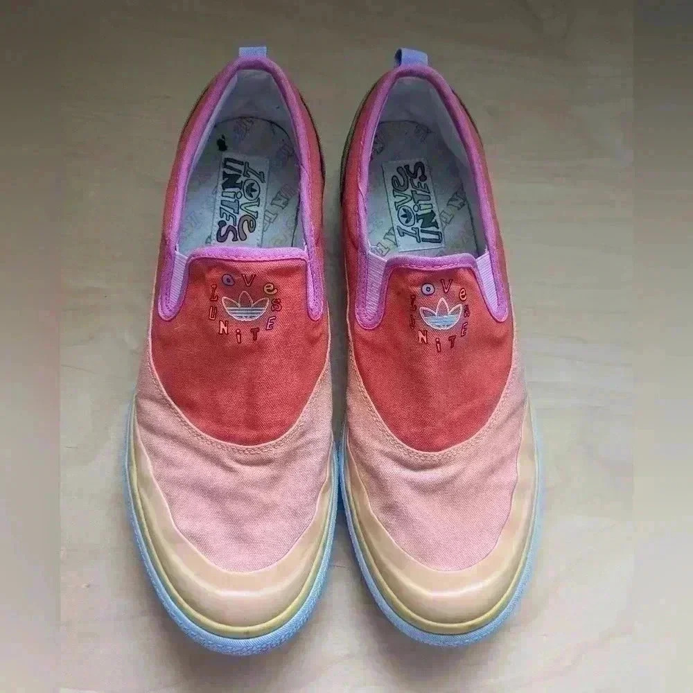 Adidas Shoes Nizza Slip-On Pride size 13 Men Colorful Love Unites
